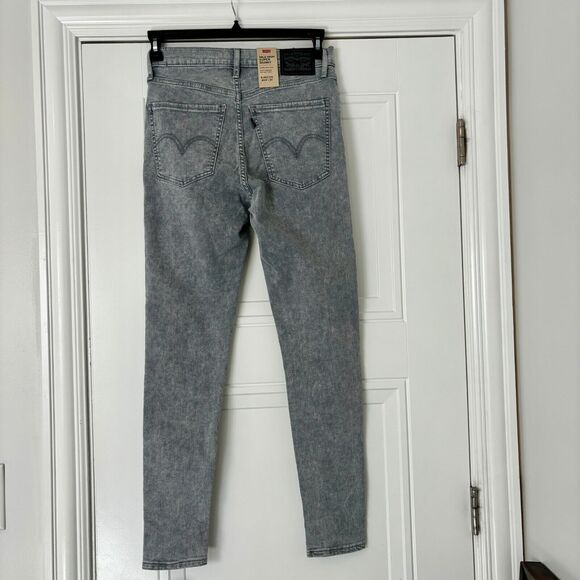 Levi's Mile High Super Skinny Women's Grey Jeans Size 8 Medium W29 L30 - Picture 2 of 8